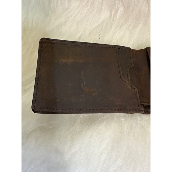 Serman Brands Brown Leather Minimalist Wallet With ID Window & Card Slots - Picture 5 of 8